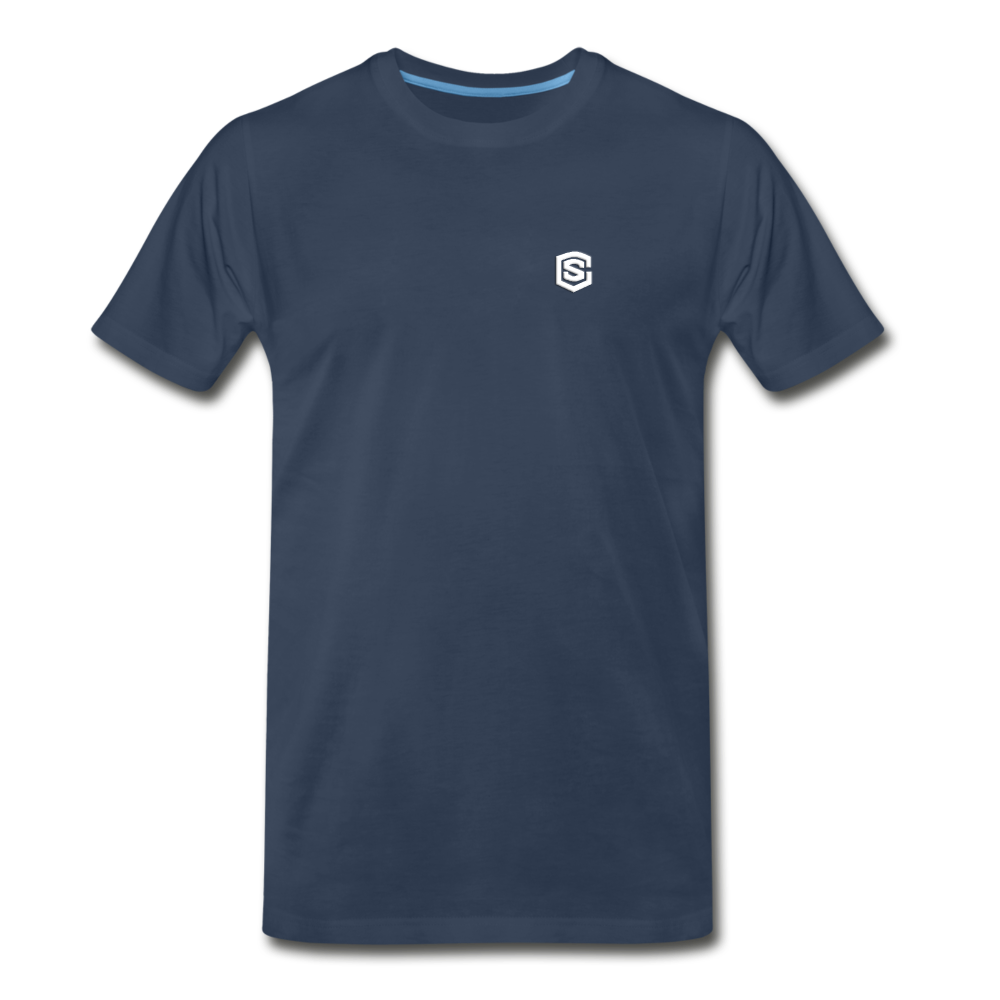 Men’s Premium Organic T-Shirt WITH  WHITE LOGO - navy