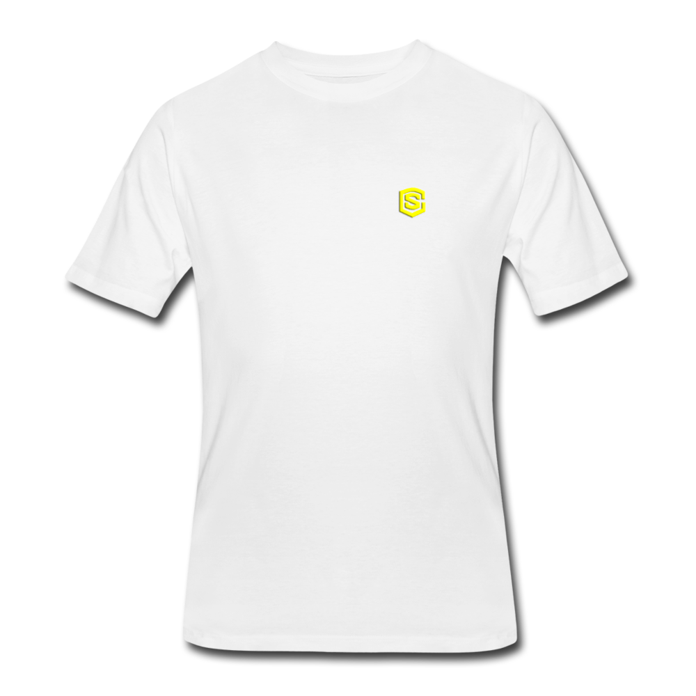 Men’s 50/50 T-Shirt WITH YELLOW  LOGO - white