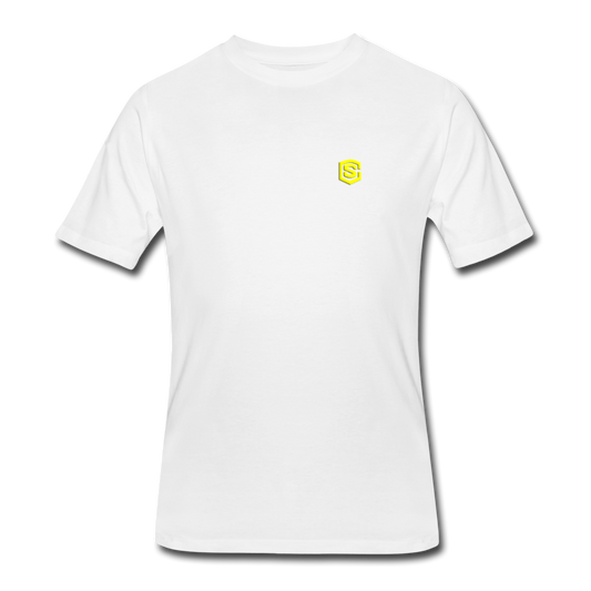 Men’s 50/50 T-Shirt WITH YELLOW  LOGO - white