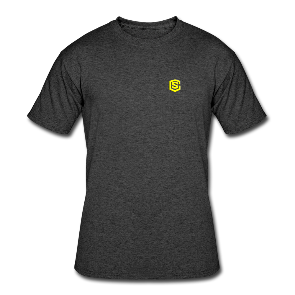 Men’s 50/50 T-Shirt WITH YELLOW  LOGO - heather black