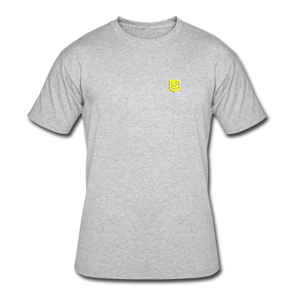 Men’s 50/50 T-Shirt WITH YELLOW  LOGO - heather gray