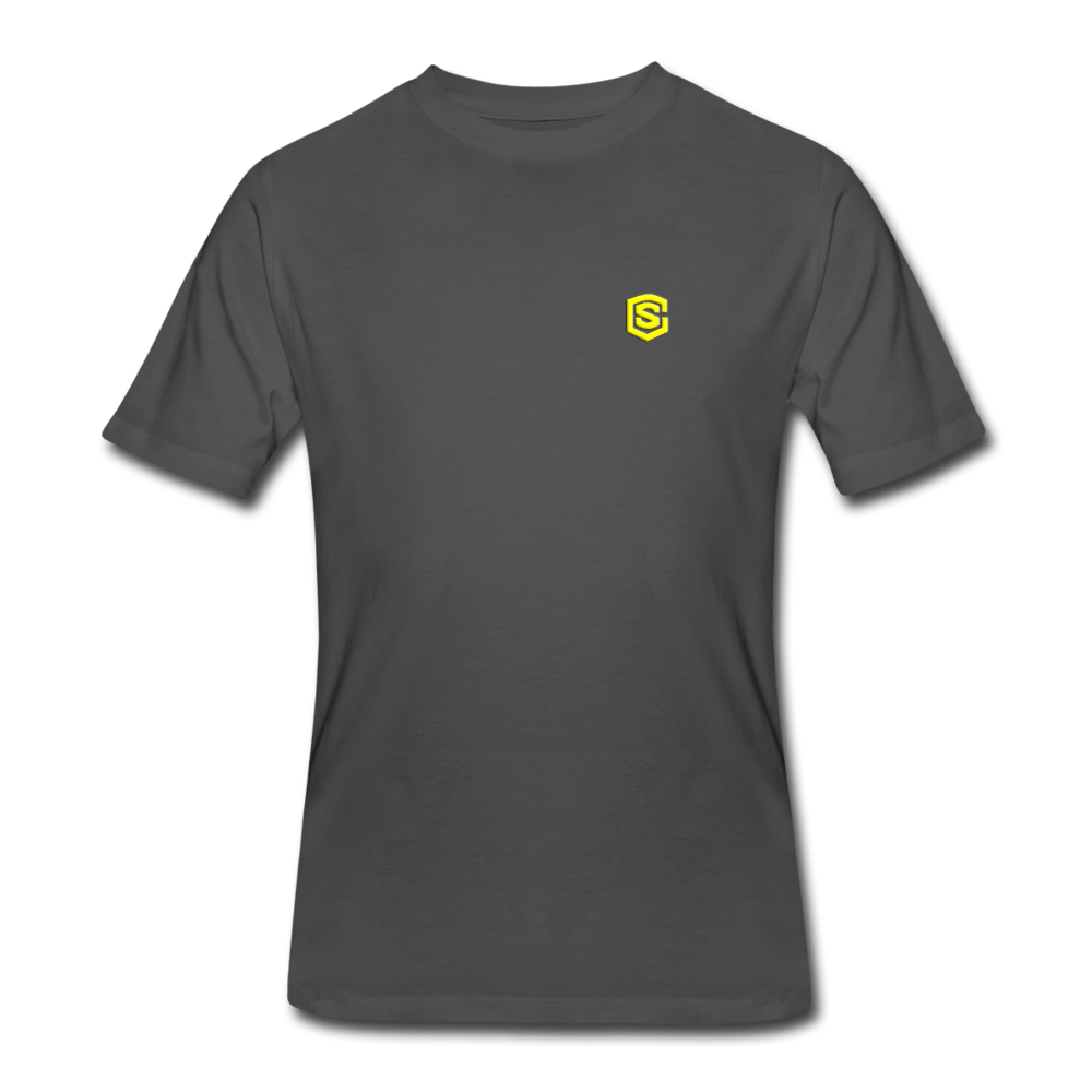Men’s 50/50 T-Shirt WITH YELLOW  LOGO - charcoal