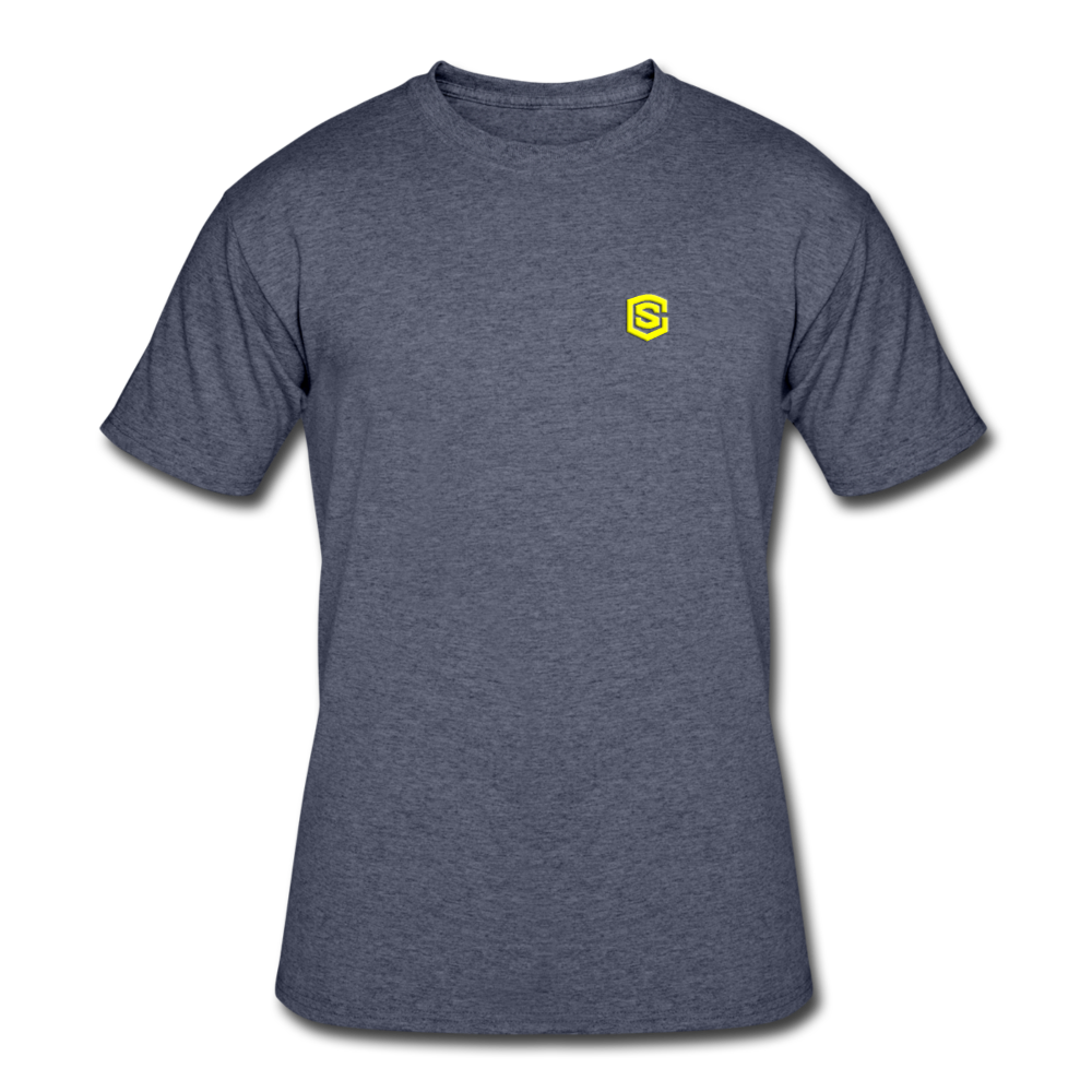 Men’s 50/50 T-Shirt WITH YELLOW  LOGO - navy heather