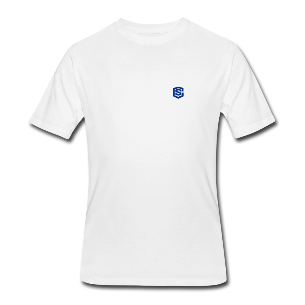 Men’s 50/50 T-Shirt WITH BLUE LOGO - white
