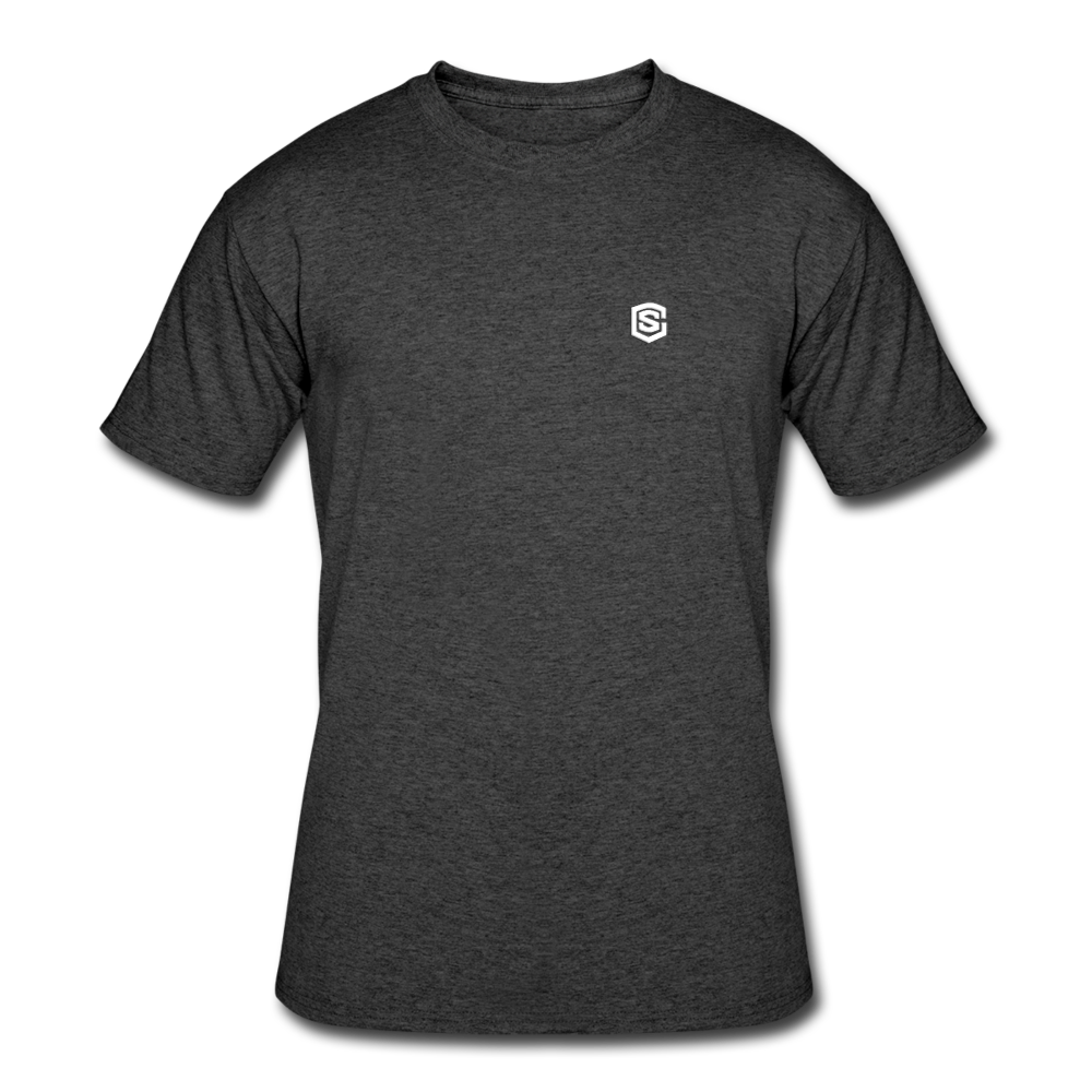 Men’s 50/50 T-Shirt WITH WHITE LOGO - heather black