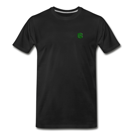 Men’s Premium Organic T-Shirt WITH GREEN LOGO - black