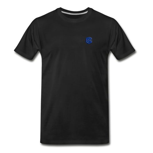 Men’s Premium Organic T-Shirt WITH BLUE  LOGO - black