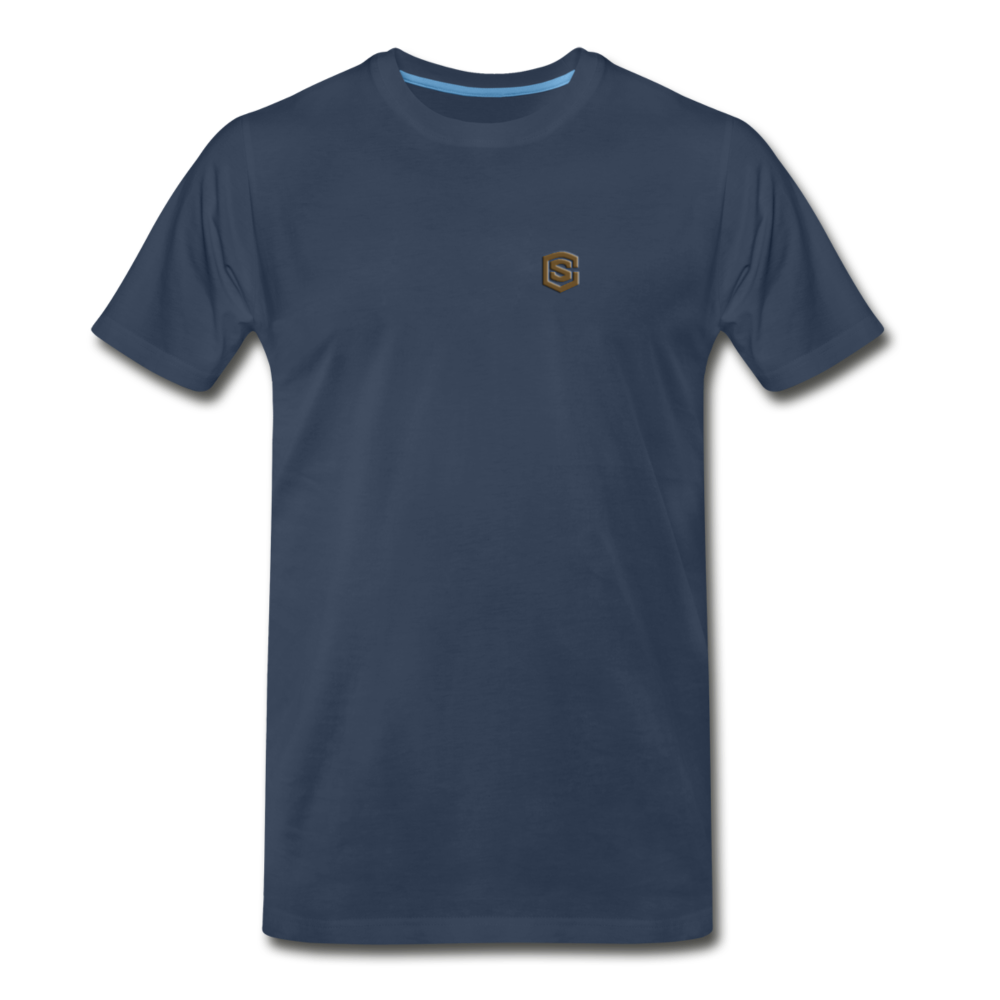 Men’s Premium Organic T-Shirt WITH BROWN LOGO - navy