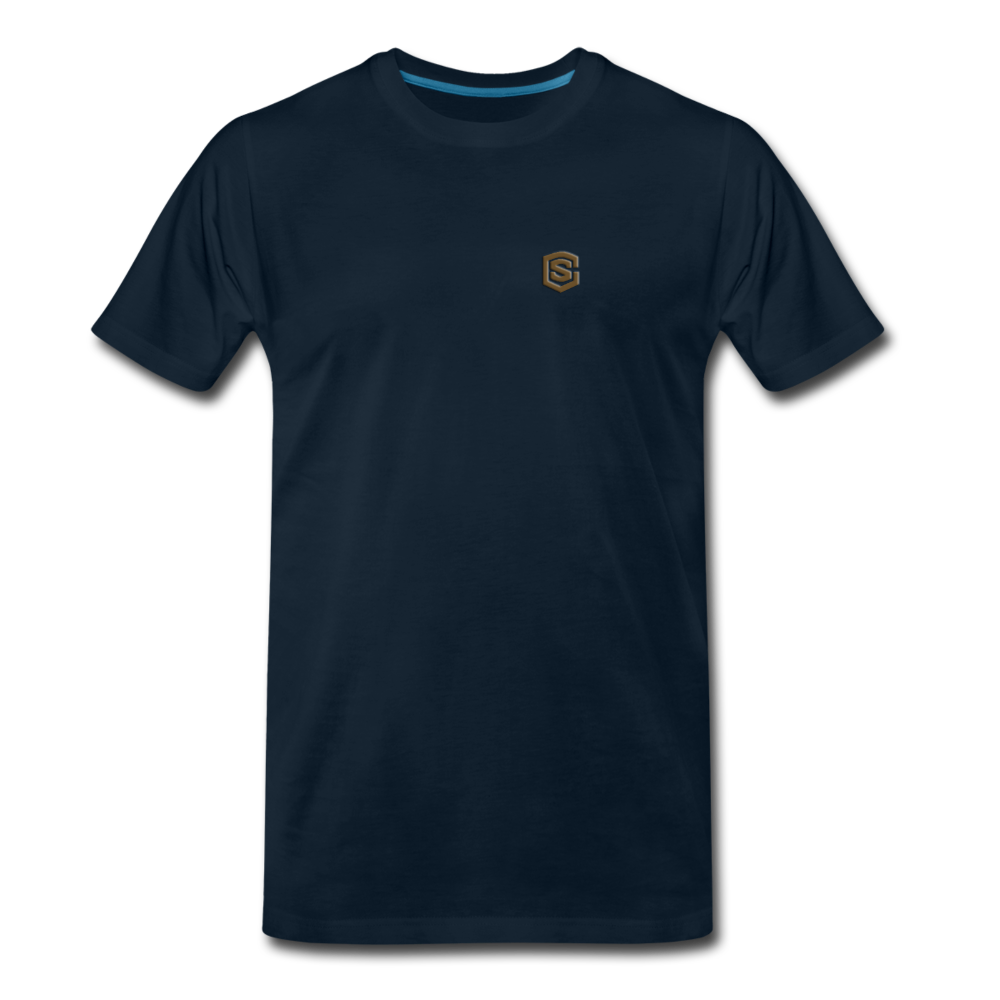 Men’s Premium Organic T-Shirt WITH BROWN LOGO - deep navy