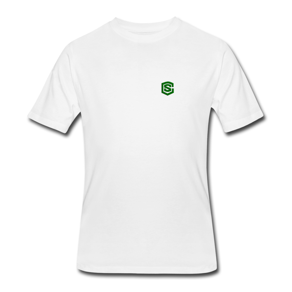 Men’s 50/50 T-Shirt WITH GREEN  LOGO - white