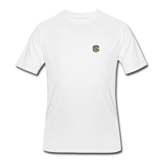 Men’s 50/50 T-Shirt WITH BROWN  LOGO - white