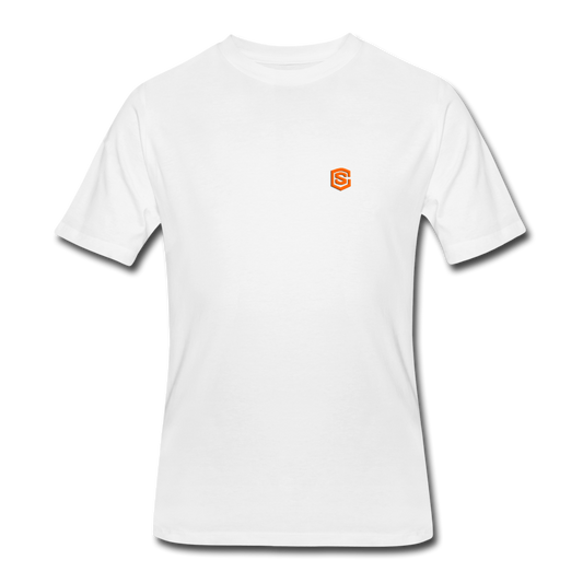 Men’s 50/50 T-Shirt WITH ORANGE  LOGO - white