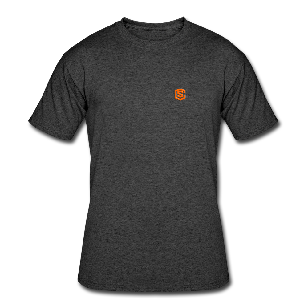 Men’s 50/50 T-Shirt WITH ORANGE  LOGO - heather black