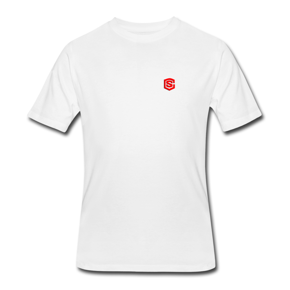 Men’s 50/50 T-Shirt WITH RED LOGO - white