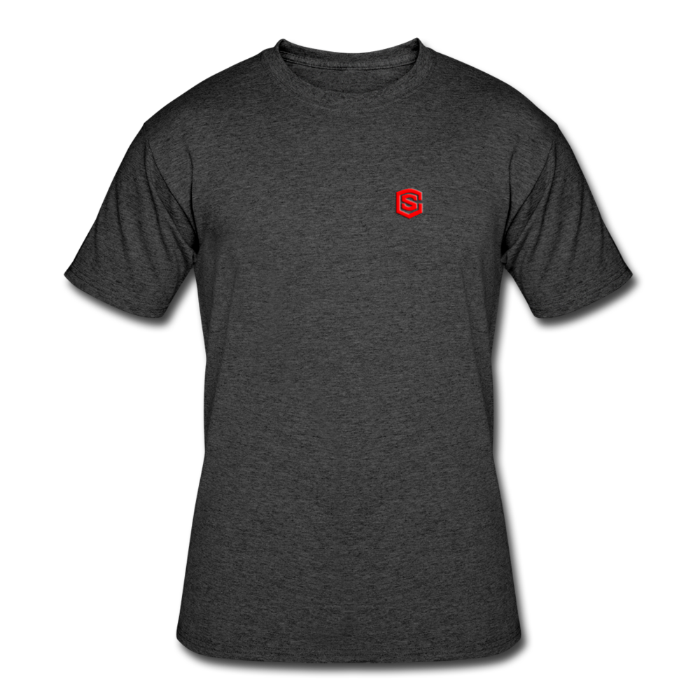 Men’s 50/50 T-Shirt WITH RED LOGO - heather black