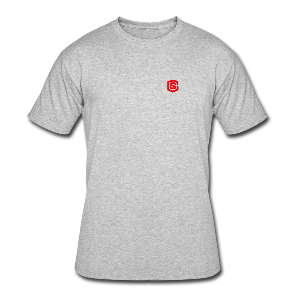 Men’s 50/50 T-Shirt WITH RED LOGO - heather gray
