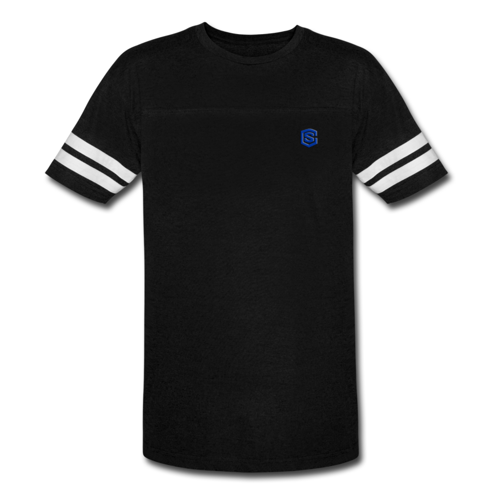Vintage Sport T-Shirt WITH BLUE LOGO - black/white