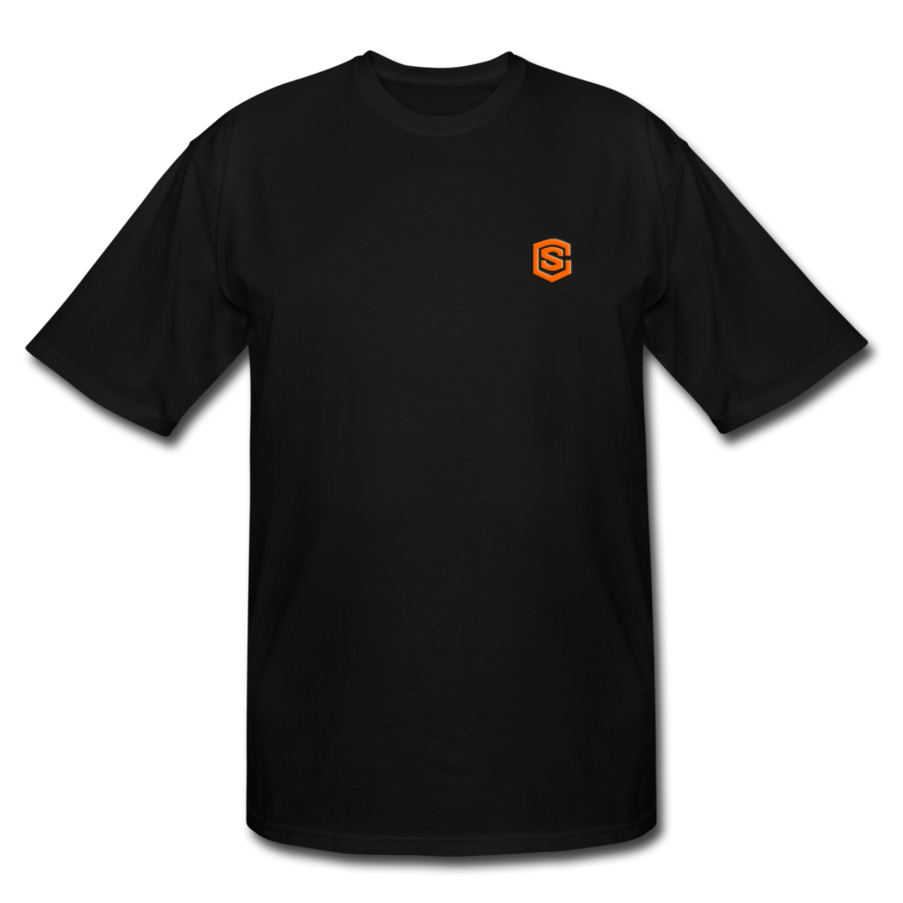 Men's Tall T-Shirt WITH ORANGE  LOGO - black