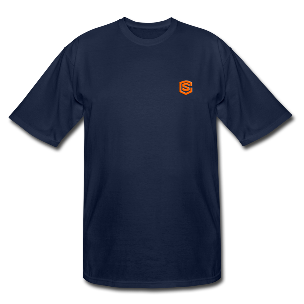 Men's Tall T-Shirt WITH ORANGE  LOGO - navy