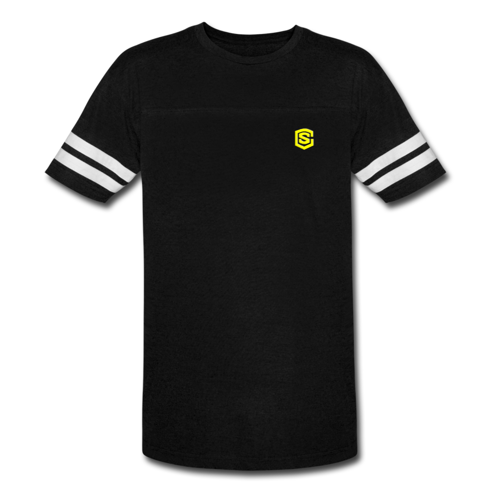 Vintage Sport T-Shirt WITH YELLOW LOGO - black/white