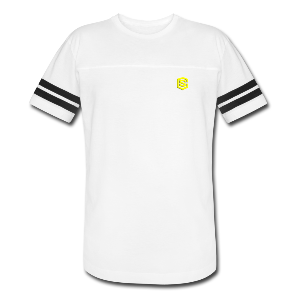 Vintage Sport T-Shirt WITH YELLOW LOGO - white/black