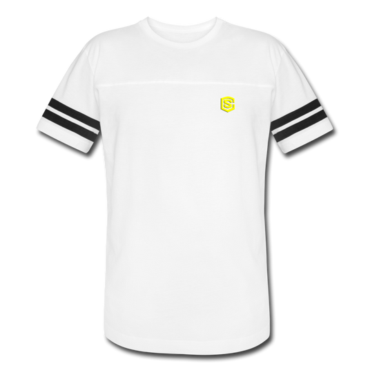Vintage Sport T-Shirt WITH YELLOW  LOGO - white/black