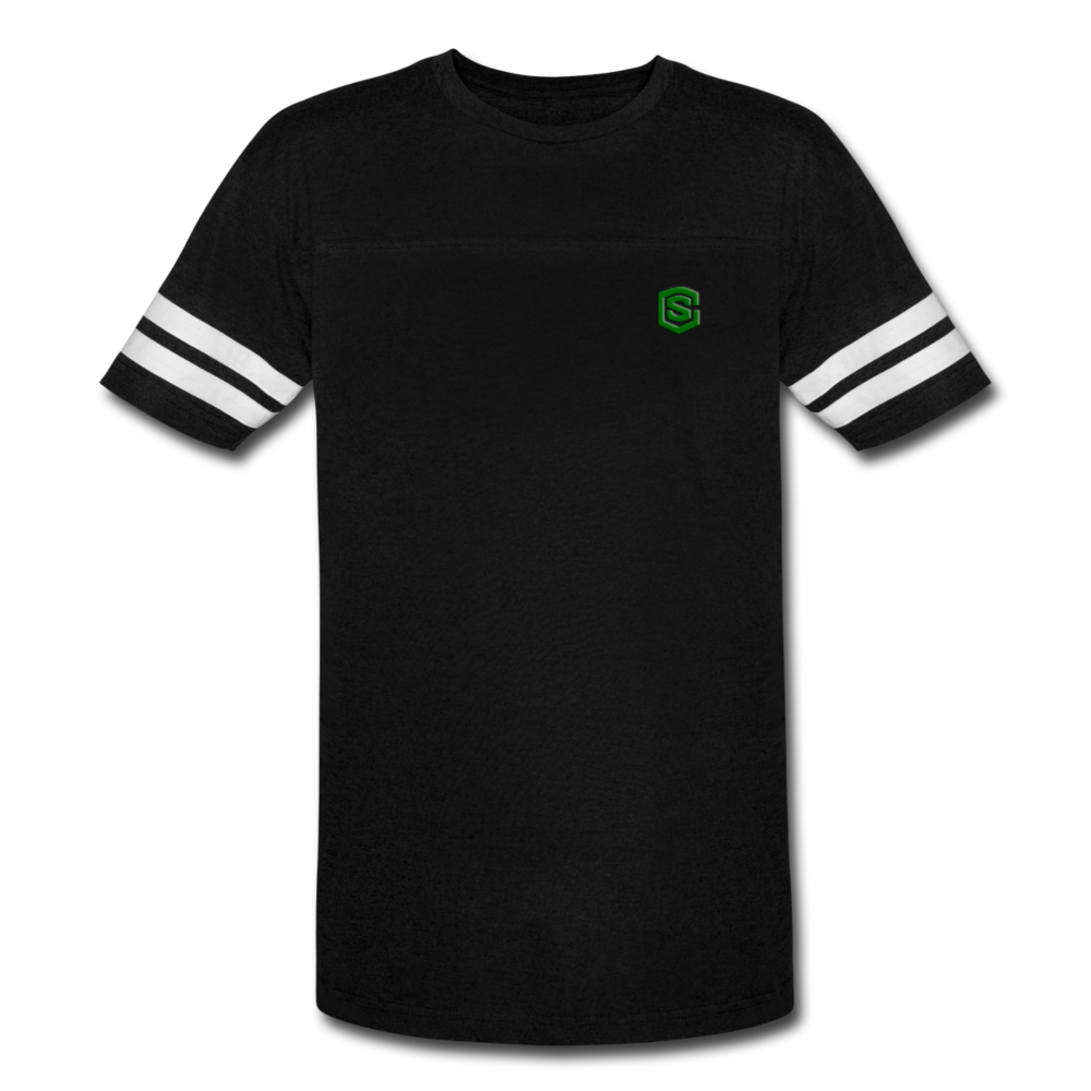 Vintage Sport T-Shirt WITH GREEN LOGO - black/white