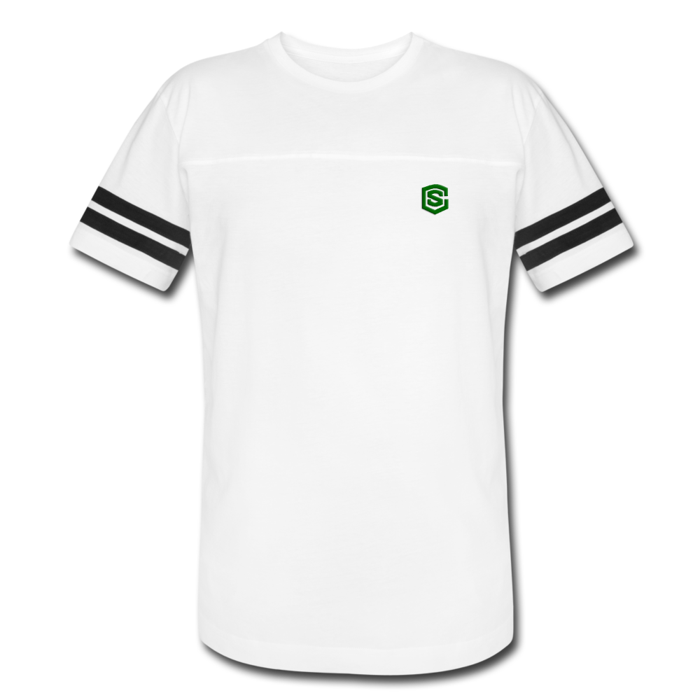 Vintage Sport T-Shirt WITH GREEN LOGO - white/black