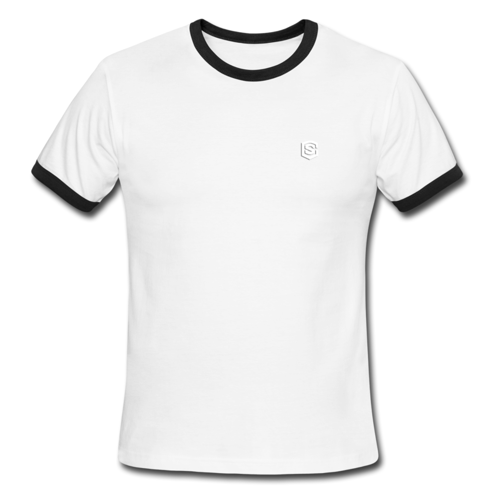 Men's Ringer T-Shirt WITH WHITE LOGO - white/black