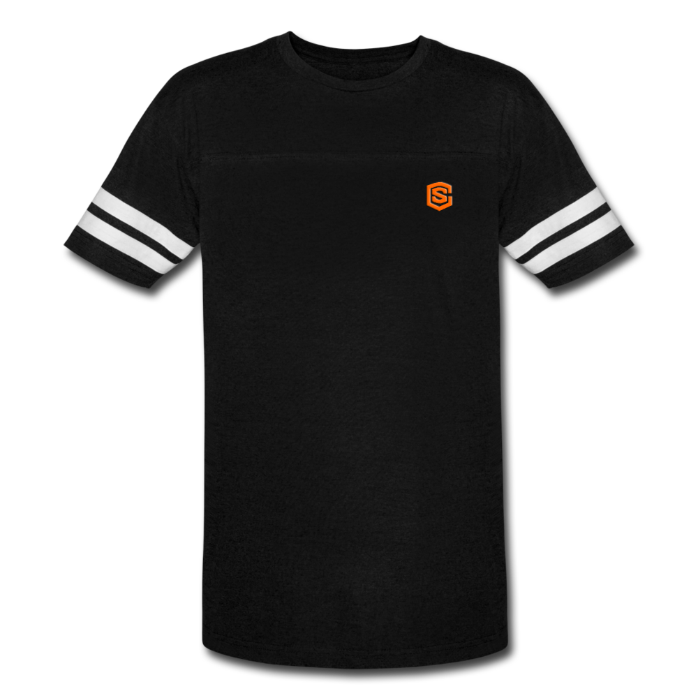 Vintage Sport T-Shirt WITH ORANGE LOGO - black/white