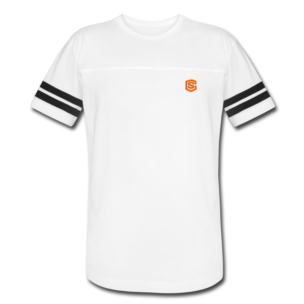 Vintage Sport T-Shirt WITH ORANGE LOGO - white/black