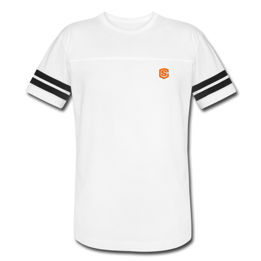 Vintage Sport T-Shirt WITH ORANGE LOGO - white/black
