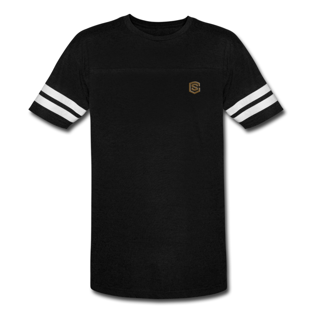 Vintage Sport T-Shirt WITH BROWN LOGO - black/white