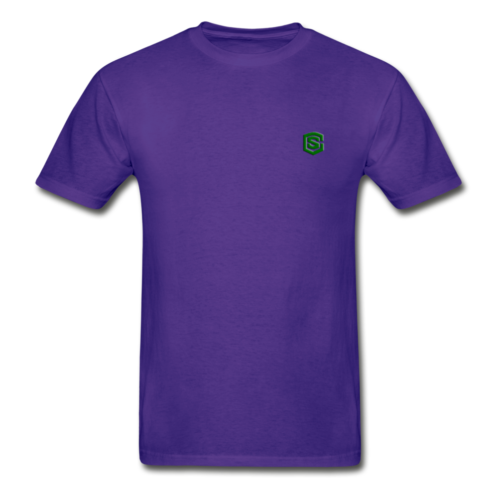Hanes Adult Tagless T-Shirt WITH GREEN LOGO - purple