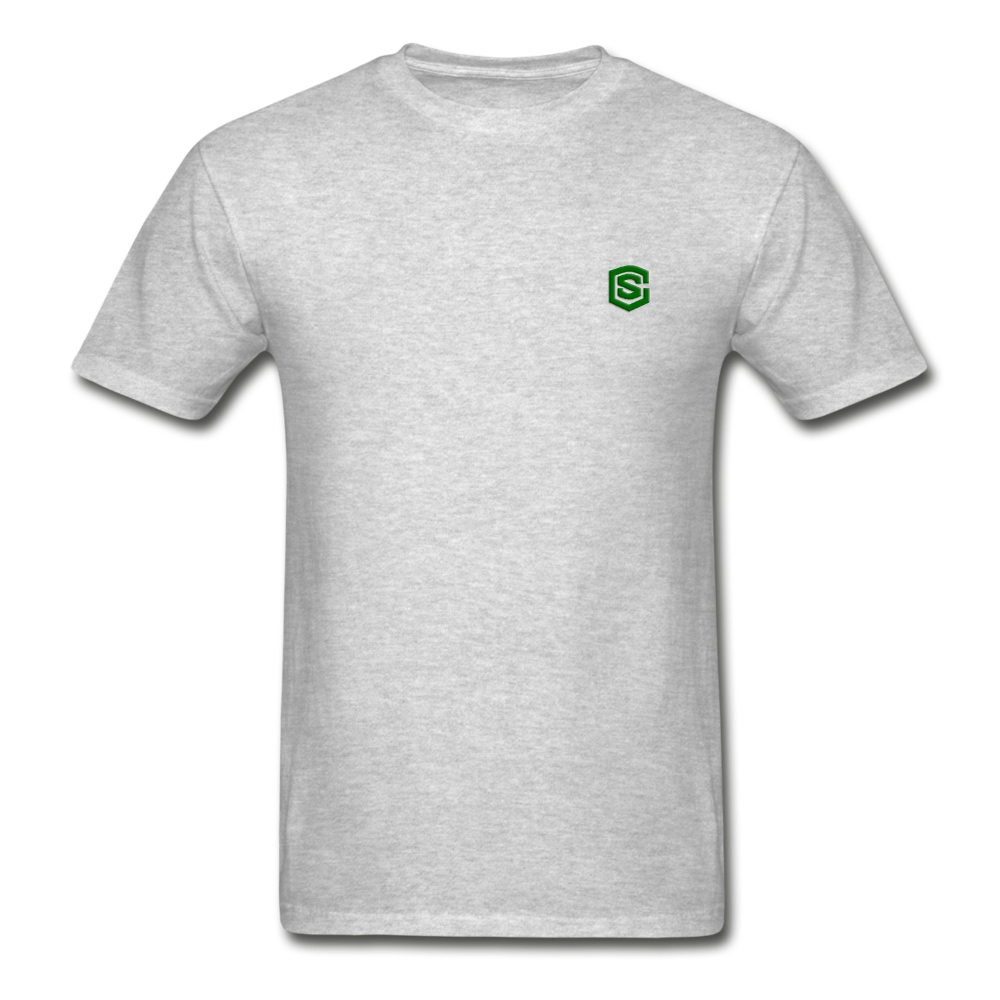 Hanes Adult Tagless T-Shirt WITH GREEN LOGO - heather gray