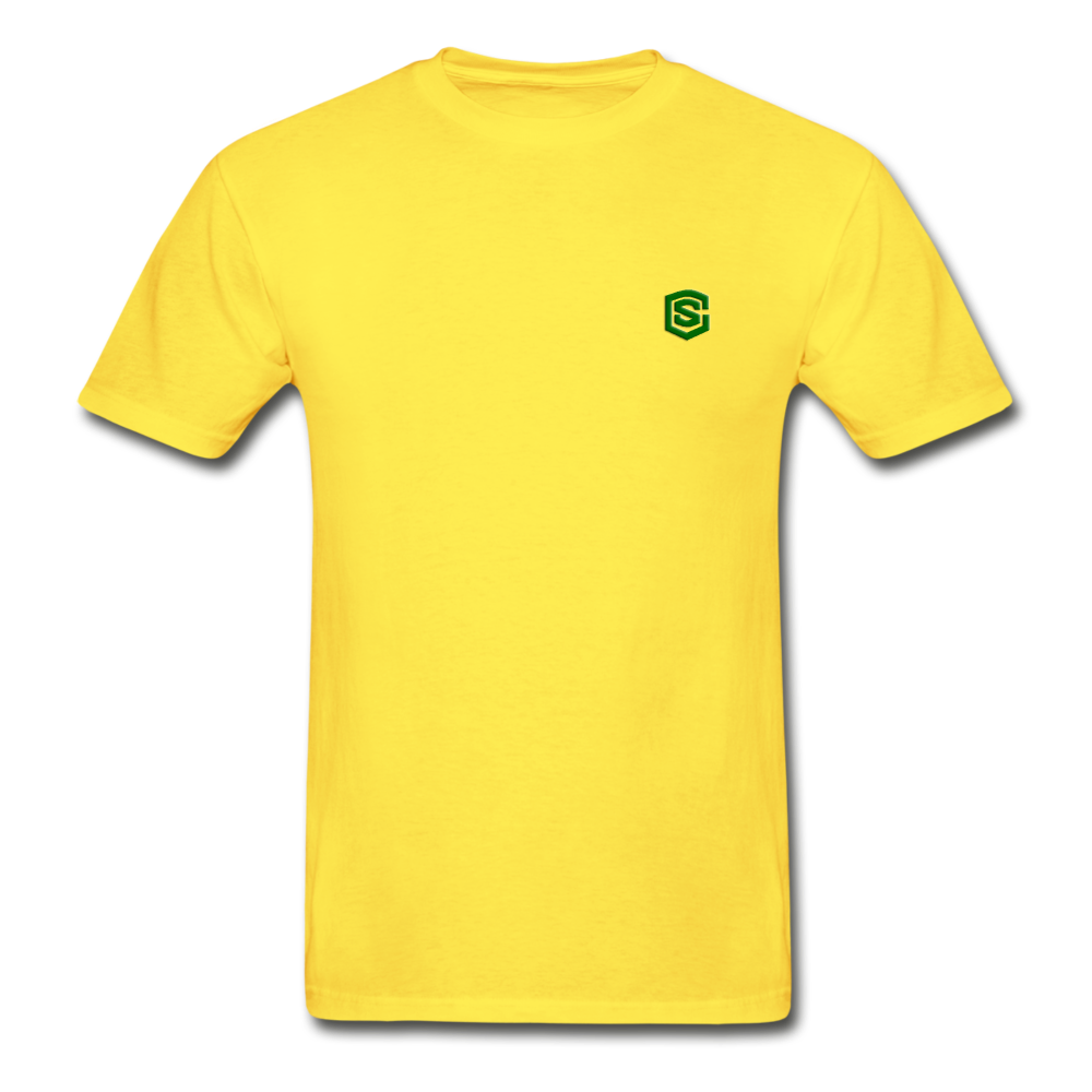 Hanes Adult Tagless T-Shirt WITH GREEN LOGO - yellow