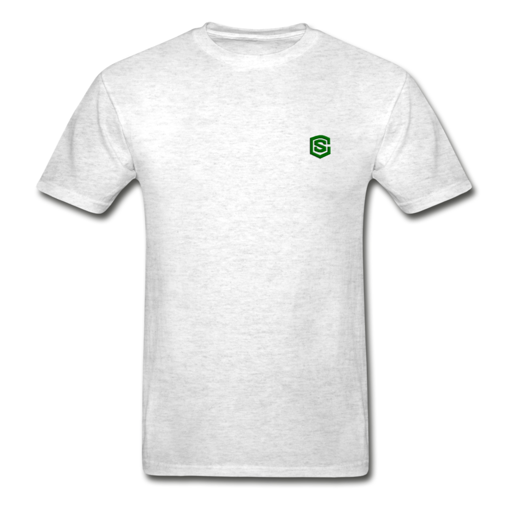Hanes Adult Tagless T-Shirt WITH GREEN LOGO - light heather gray