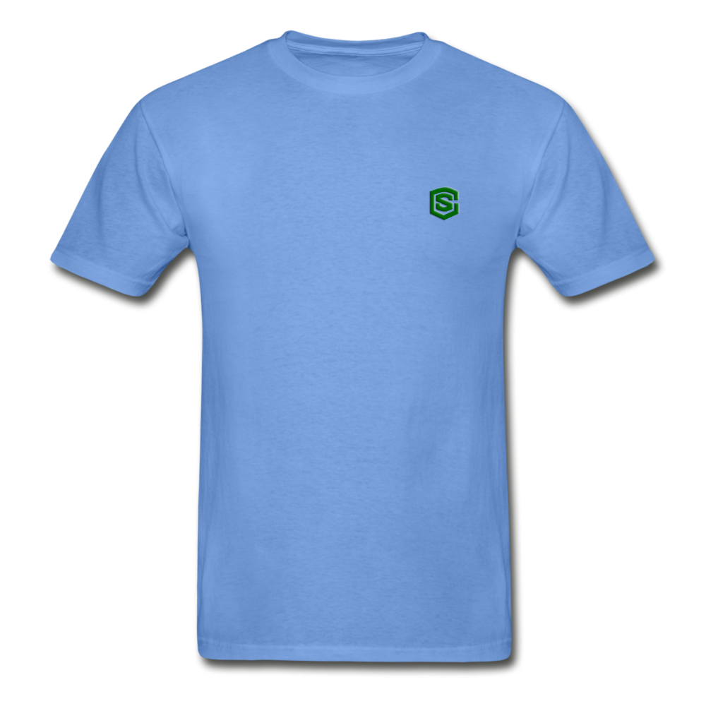 Hanes Adult Tagless T-Shirt WITH GREEN LOGO - carolina blue