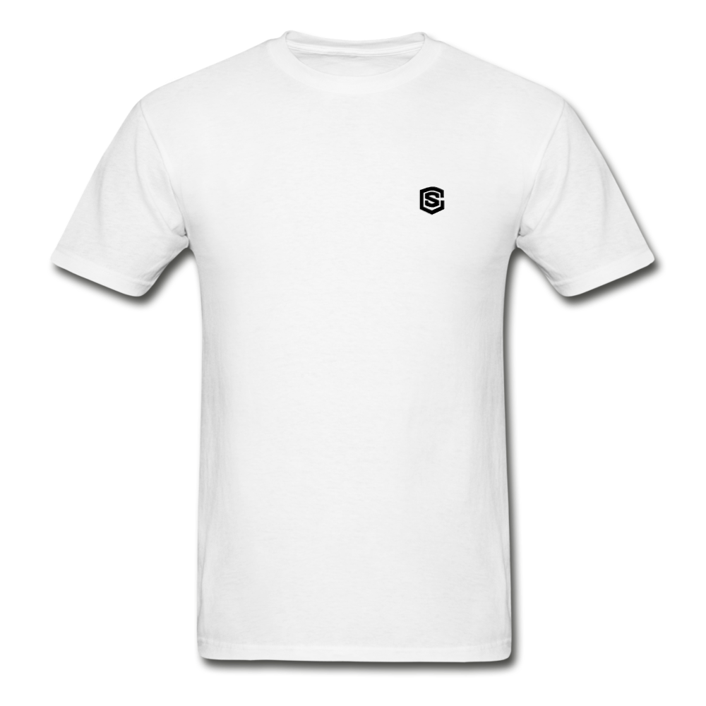 Hanes Adult Tagless T-Shirt WITH BLACK  LOGO - white