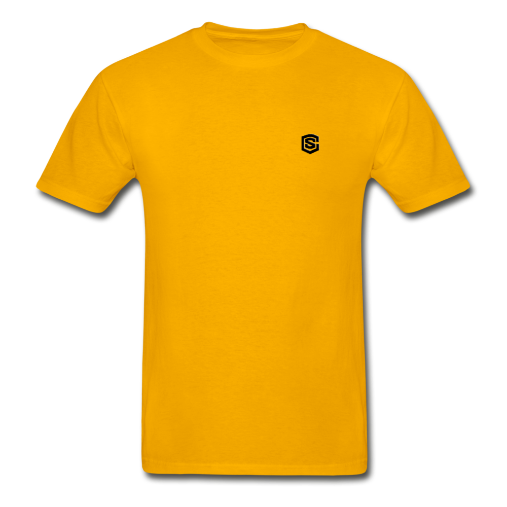 Hanes Adult Tagless T-Shirt WITH BLACK  LOGO - gold