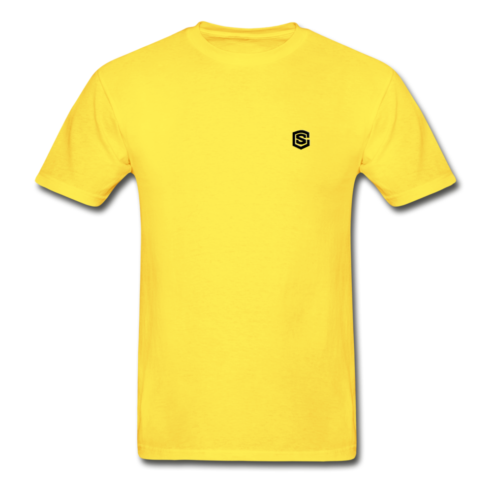 Hanes Adult Tagless T-Shirt WITH BLACK  LOGO - yellow