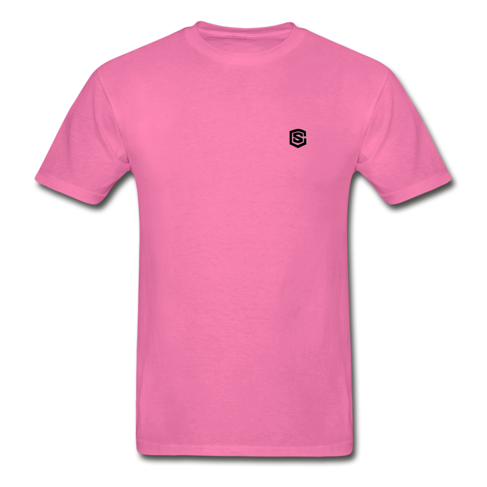 Hanes Adult Tagless T-Shirt WITH BLACK  LOGO - hot pink