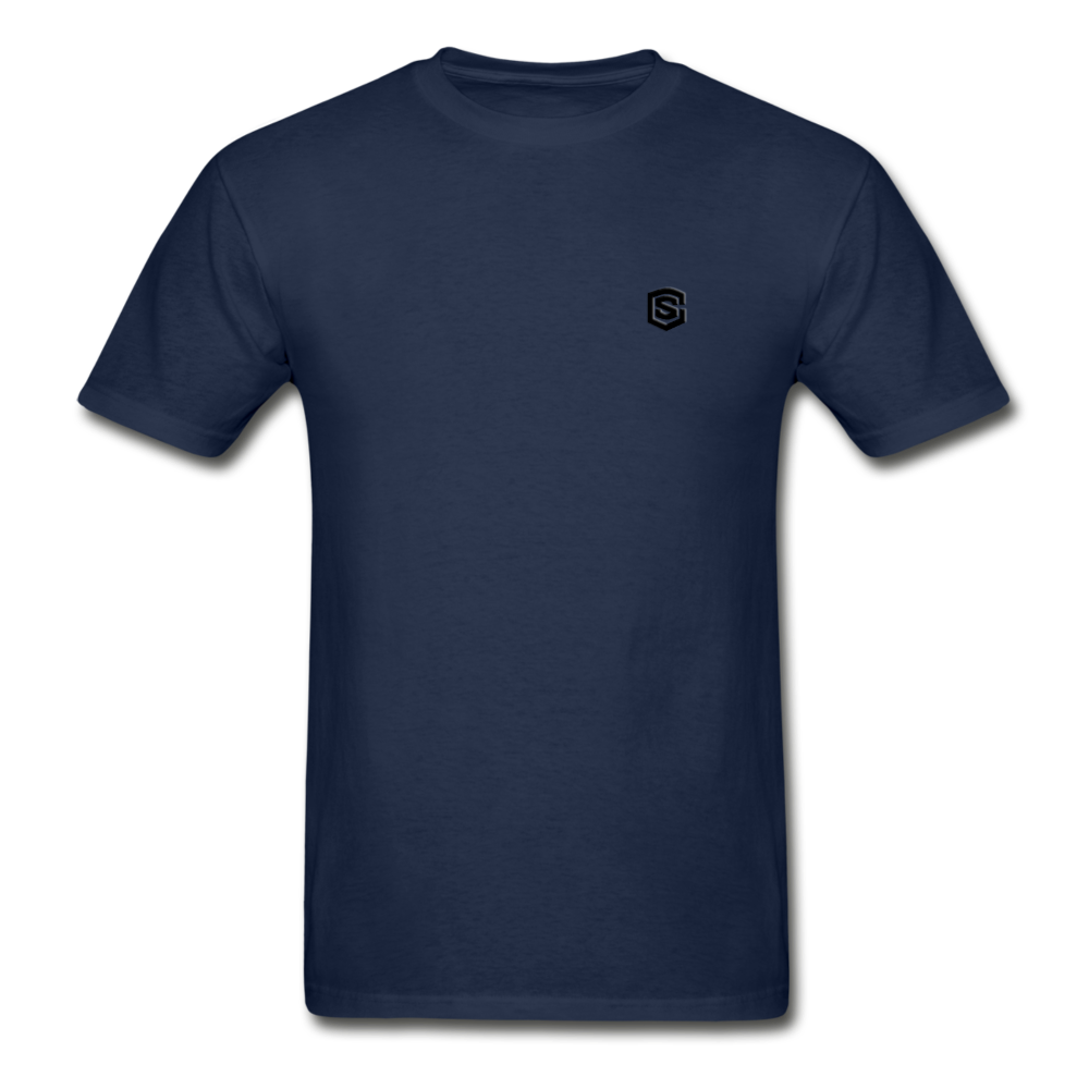 Hanes Adult Tagless T-Shirt WITH BLACK  LOGO - navy