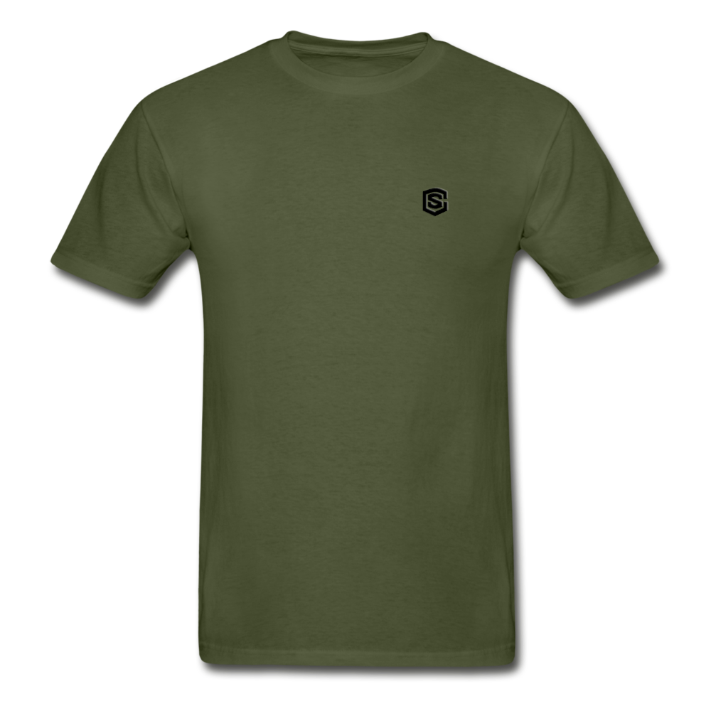 Hanes Adult Tagless T-Shirt WITH BLACK  LOGO - military green