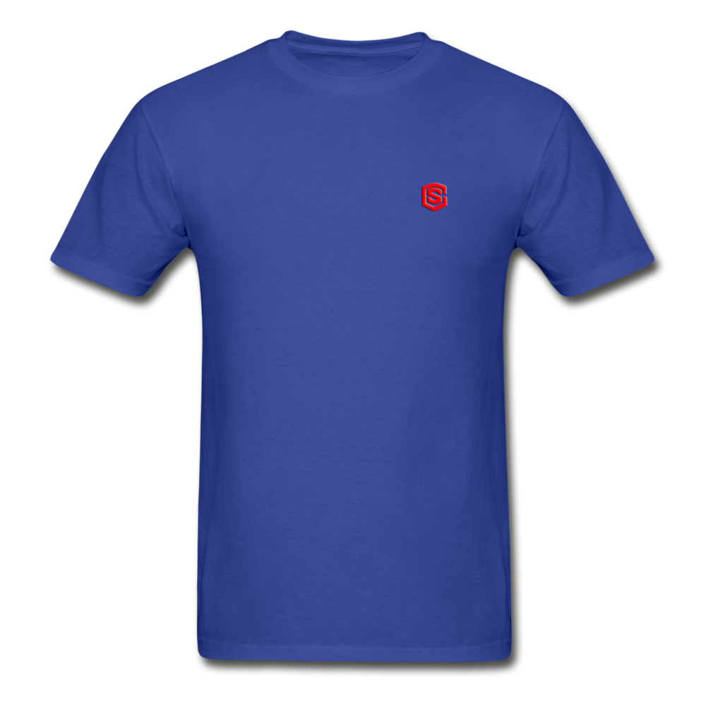 Hanes Adult Tagless T-Shirt  WITH RED  LOGO - royal blue