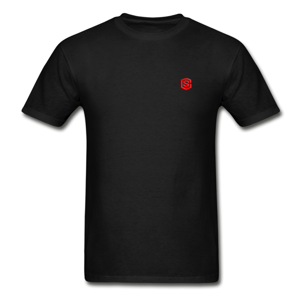 Hanes Adult Tagless T-Shirt  WITH RED  LOGO - black