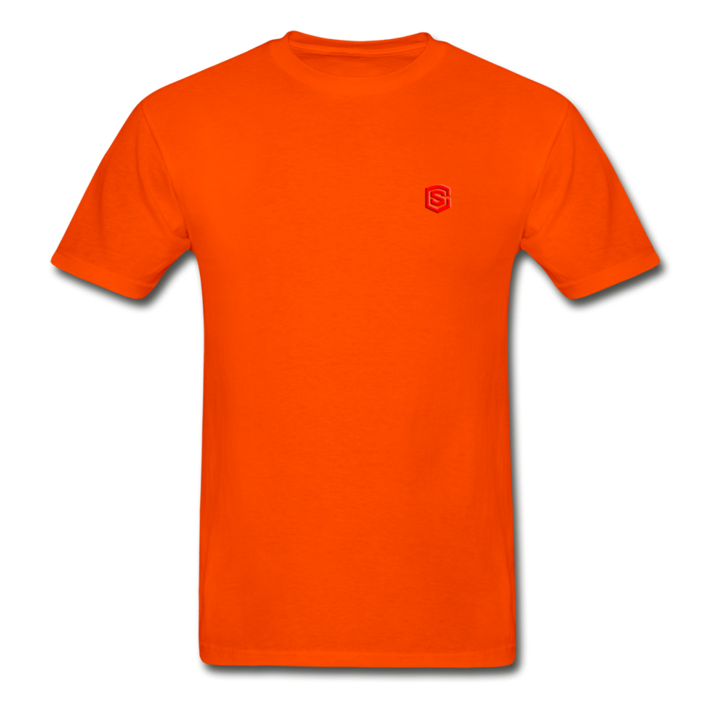 Hanes Adult Tagless T-Shirt  WITH RED  LOGO - orange