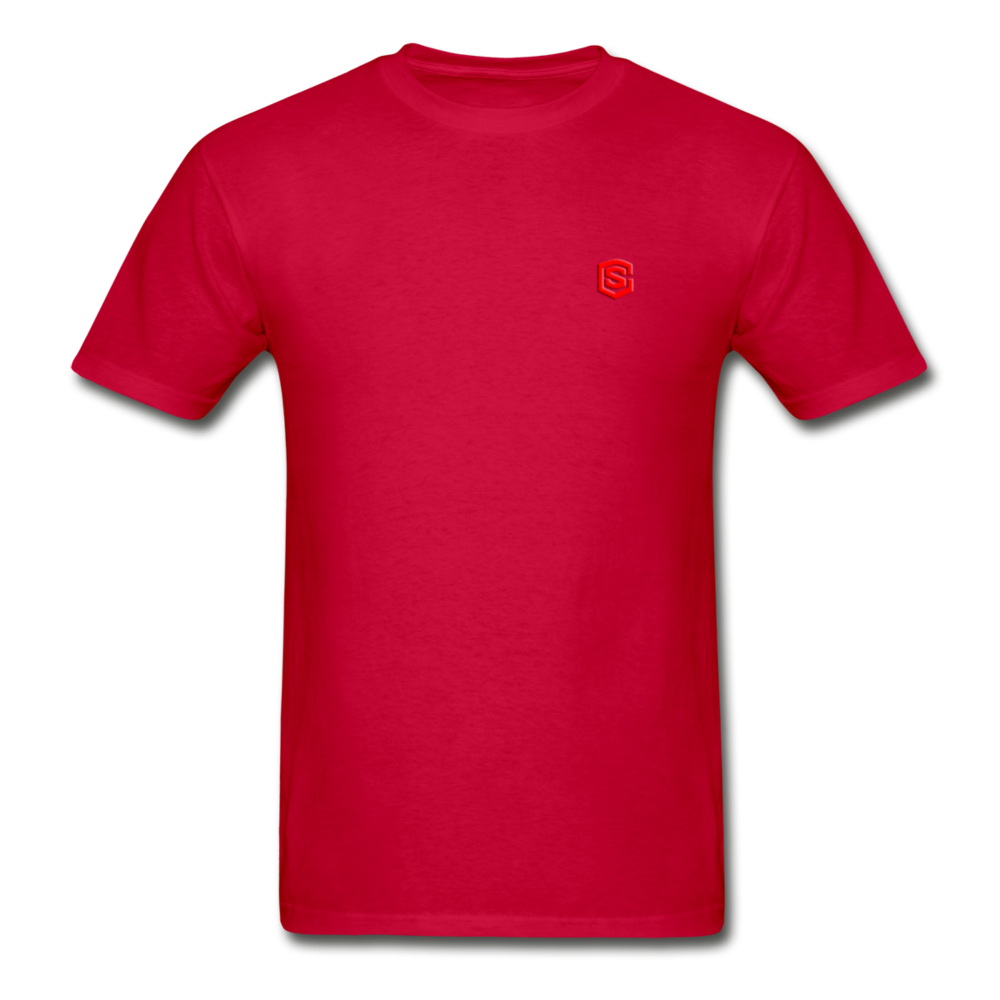 Hanes Adult Tagless T-Shirt  WITH RED  LOGO - red