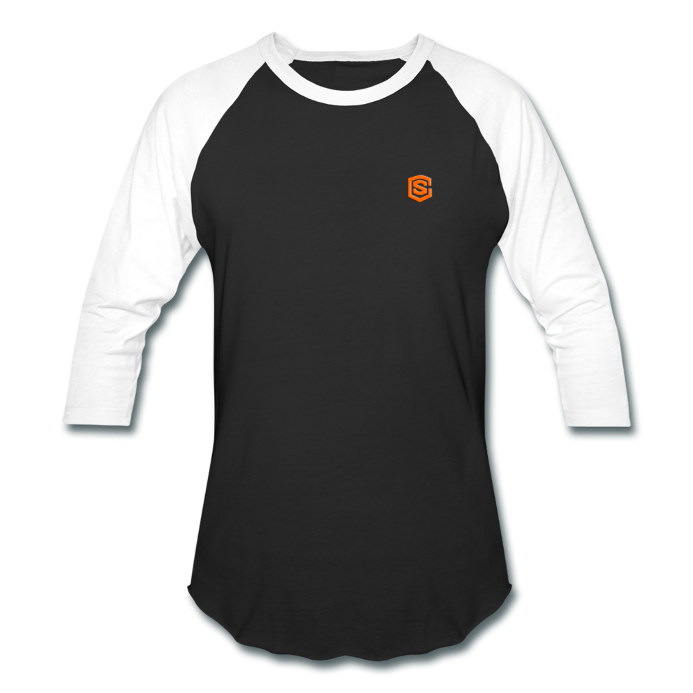 Baseball T-Shirt WITH ORANGE LOGO - black/white