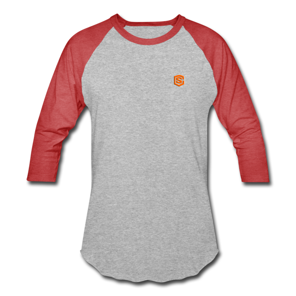 Baseball T-Shirt WITH ORANGE LOGO - heather gray/red
